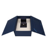 Luxury jewelry gift box set with touch paper outer box and leatherette flip-top ring box for engagement rings