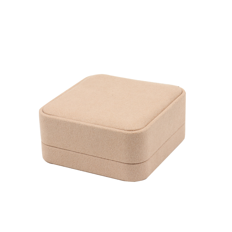 Microfiber Square Jewelry Box for Two Necklace Pendants Microfiber square jewelry box with cuts designed to hold two necklace pendants.