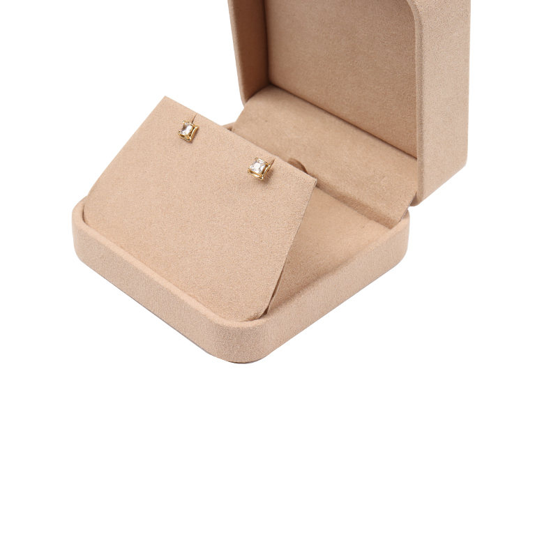 Microfiber Square Jewelry Box for Two Necklace Pendants Microfiber square jewelry box with cuts designed to hold two necklace pendants.