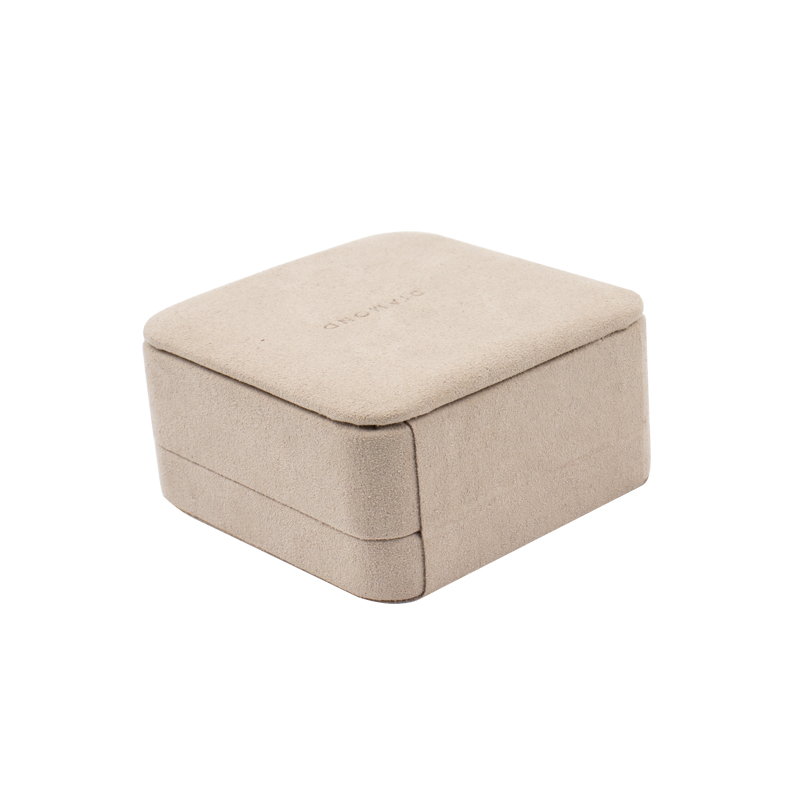 Microfiber Double Ring Box with Two Slots Microfiber double ring box with matching microfiber interior and two slots for engagement and wedding rings